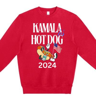 Kamala Harris Usa Election 2024 President Kamala Is Hot Dog Premium Crewneck Sweatshirt