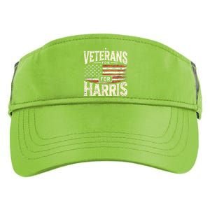 Kamala Harris Us Flag Veterans For Harris 2024 Military Vets Gift Adult Drive Performance Visor