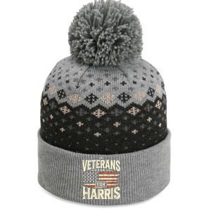 Kamala Harris Us Flag Veterans For Harris 2024 Military Vets Gift The Baniff Cuffed Pom Beanie