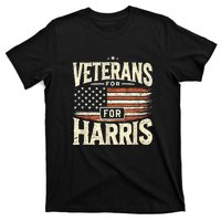 Kamala Harris Us Flag Veterans For Harris 2024 Military Vets Gift T-Shirt