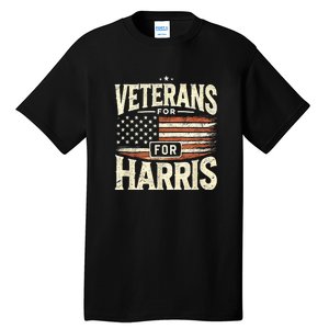 Kamala Harris Us Flag Veterans For Harris 2024 Military Vets Gift Tall T-Shirt