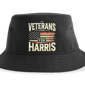 Kamala Harris Us Flag Veterans For Harris 2024 Military Vets Gift Sustainable Bucket Hat