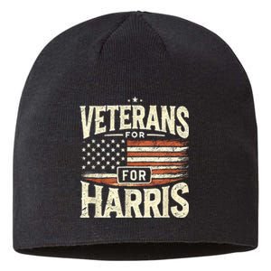 Kamala Harris Us Flag Veterans For Harris 2024 Military Vets Gift Sustainable Beanie