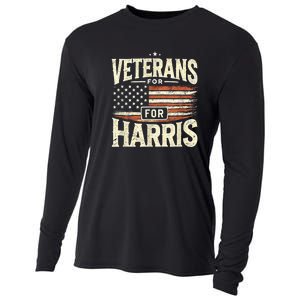 Kamala Harris Us Flag Veterans For Harris 2024 Military Vets Gift Cooling Performance Long Sleeve Crew