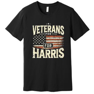 Kamala Harris Us Flag Veterans For Harris 2024 Military Vets Gift Premium T-Shirt