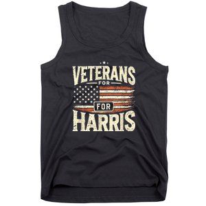 Kamala Harris Us Flag Veterans For Harris 2024 Military Vets Gift Tank Top