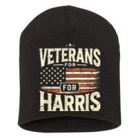 Kamala Harris Us Flag Veterans For Harris 2024 Military Vets Gift Short Acrylic Beanie