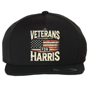 Kamala Harris Us Flag Veterans For Harris 2024 Military Vets Gift Wool Snapback Cap