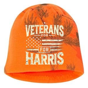 Kamala Harris Us Flag Veterans For Harris 2024 Military Vets Gift Kati - Camo Knit Beanie