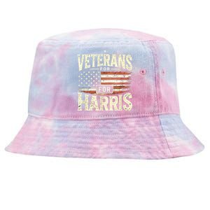 Kamala Harris Us Flag Veterans For Harris 2024 Military Vets Gift Tie-Dyed Bucket Hat