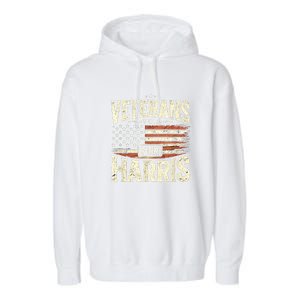 Kamala Harris Us Flag Veterans For Harris 2024 Military Vets Gift Garment-Dyed Fleece Hoodie