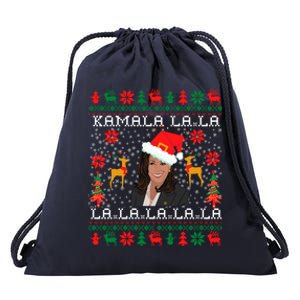 Kamala Harris Ugly Christmas Merry Xmas Comma La Cool Gift Drawstring Bag