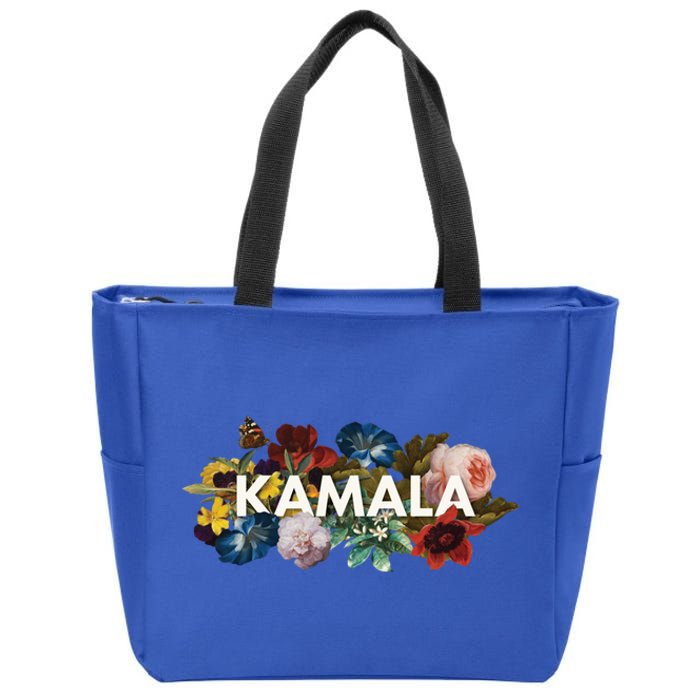 Kamala Harris Vintage Floral Feminine First Female President Meaningful Gift Zip Tote Bag