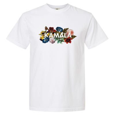 Kamala Harris Vintage Floral Feminine First Female President Meaningful Gift Garment-Dyed Heavyweight T-Shirt