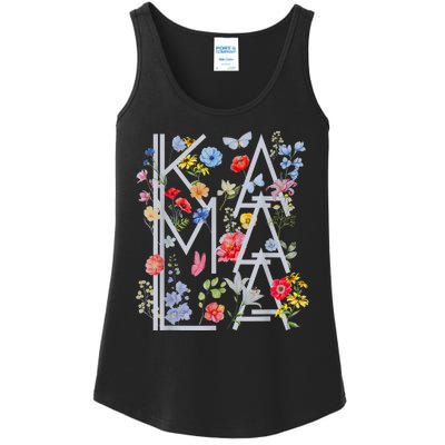 Kamala Harris Vintage Floral Feminine First Female President Ladies Essential Tank