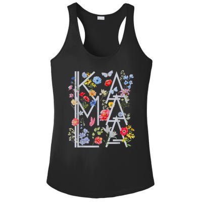 Kamala Harris Vintage Floral Feminine First Female President Ladies PosiCharge Competitor Racerback Tank