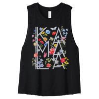 Kamala Harris Vintage Floral Feminine First Female President Women's Racerback Cropped Tank