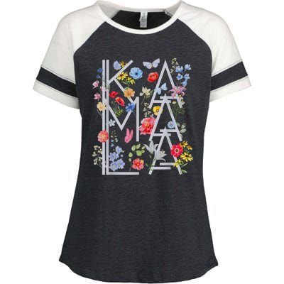 Kamala Harris Vintage Floral Feminine First Female President Enza Ladies Jersey Colorblock Tee