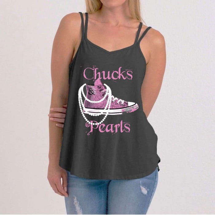 Kamala Harris Vice President Chucks And Pearls Women's Strappy Tank