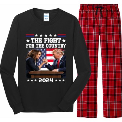 Kamala Harris Vs Trump The Fight For The Country 2024 Long Sleeve Pajama Set