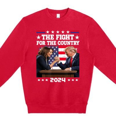 Kamala Harris Vs Trump The Fight For The Country 2024 Premium Crewneck Sweatshirt