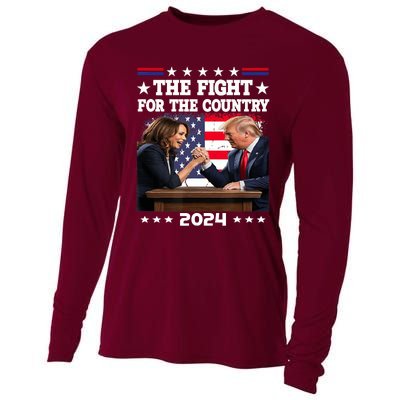 Kamala Harris Vs Trump The Fight For The Country 2024 Cooling Performance Long Sleeve Crew