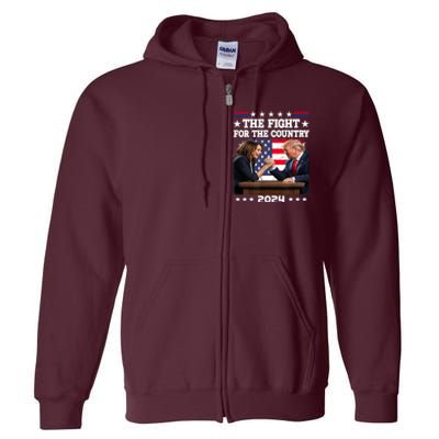 Kamala Harris Vs Trump The Fight For The Country 2024 Full Zip Hoodie