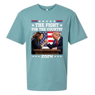 Kamala Harris Vs Trump The Fight For The Country 2024 Sueded Cloud Jersey T-Shirt