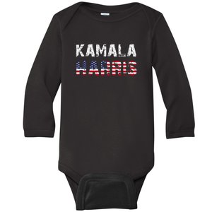 Kamala Harris | Vote 2024 America Flag Usa Baby Long Sleeve Bodysuit