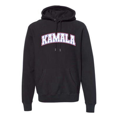 Kamala Harris Varsity Style Arch Lettering Premium Hoodie