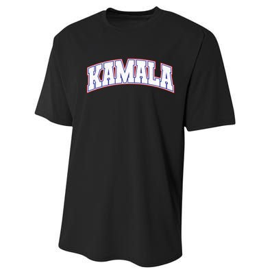 Kamala Harris Varsity Style Arch Lettering Performance Sprint T-Shirt