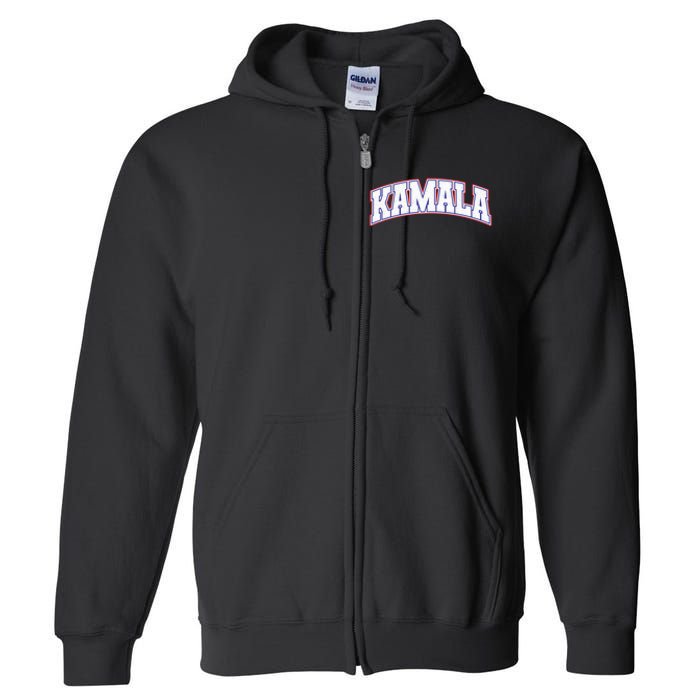 Kamala Harris Varsity Style Arch Lettering Full Zip Hoodie