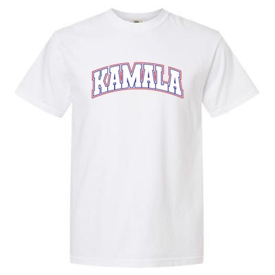 Kamala Harris Varsity Style Arch Lettering Garment-Dyed Heavyweight T-Shirt