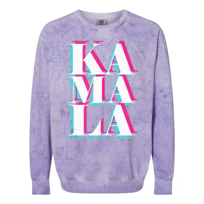 Kamala Harris Vintage Style Abstract Design Colorblast Crewneck Sweatshirt