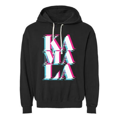 Kamala Harris Vintage Style Abstract Design Garment-Dyed Fleece Hoodie