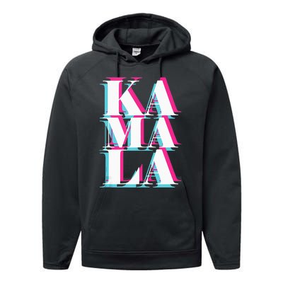 Kamala Harris Vintage Style Abstract Design Performance Fleece Hoodie