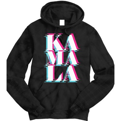 Kamala Harris Vintage Style Abstract Design Tie Dye Hoodie