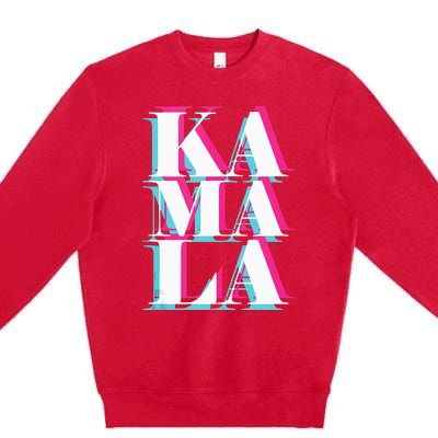 Kamala Harris Vintage Style Abstract Design Premium Crewneck Sweatshirt