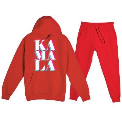 Kamala Harris Vintage Style Abstract Design Premium Hooded Sweatsuit Set