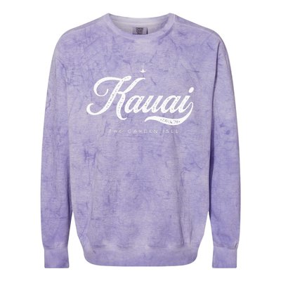 Kauai Hawaii Vintage Retro Colorblast Crewneck Sweatshirt