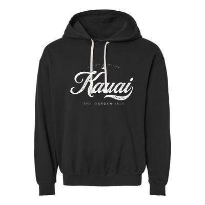 Kauai Hawaii Vintage Retro Garment-Dyed Fleece Hoodie