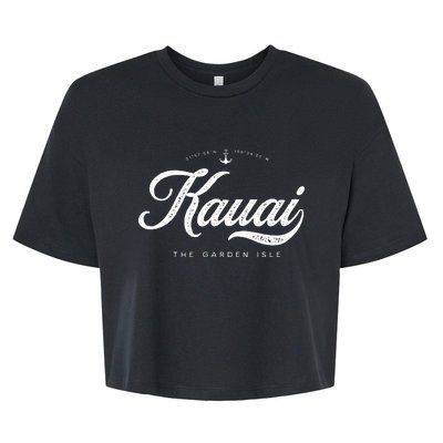 Kauai Hawaii Vintage Retro Bella+Canvas Jersey Crop Tee