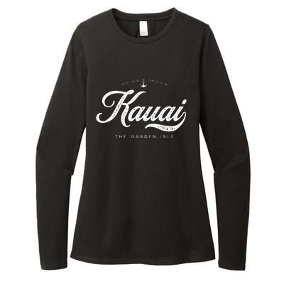 Kauai Hawaii Vintage Retro Womens CVC Long Sleeve Shirt