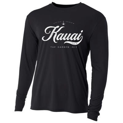 Kauai Hawaii Vintage Retro Cooling Performance Long Sleeve Crew