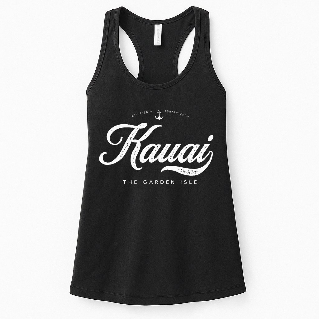 Kauai Hawaii Vintage Retro Womens Tank Top