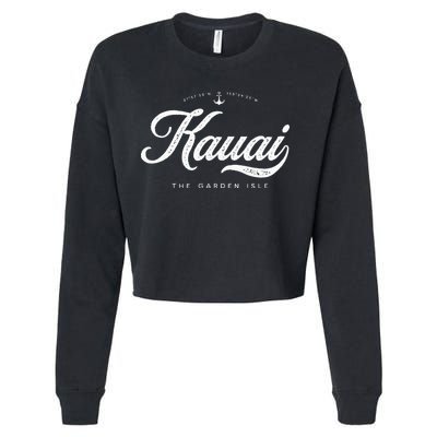 Kauai Hawaii Vintage Retro Cropped Pullover Crew