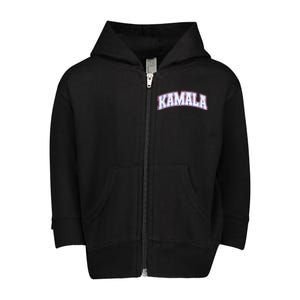 Kamala Harris Varsity Style Arch Lettering Toddler Zip Fleece Hoodie