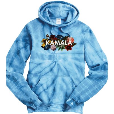 Kamala Harris Vintage Floral Feminine First Female President Tie Dye Hoodie