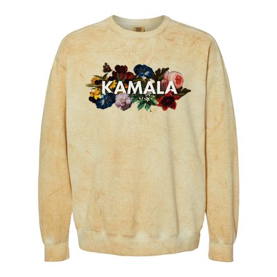 Kamala Harris Vintage Floral Feminine First Female President Colorblast Crewneck Sweatshirt