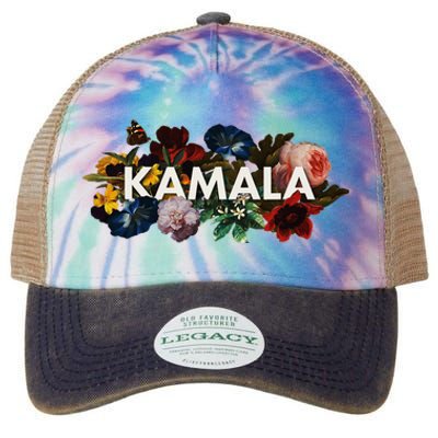 Kamala Harris Vintage Floral Feminine First Female President Legacy Tie Dye Trucker Hat